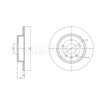 Bilde av METELLI 23 1823C Bremseskiver 264,0 10,0 5 60,0 fullt ut spraylakkert OPEL: Astra K Sports Tourer, Hatchback
