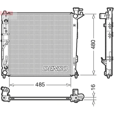 Bilde av DENSO DRM41007 Radiator 485 496 16