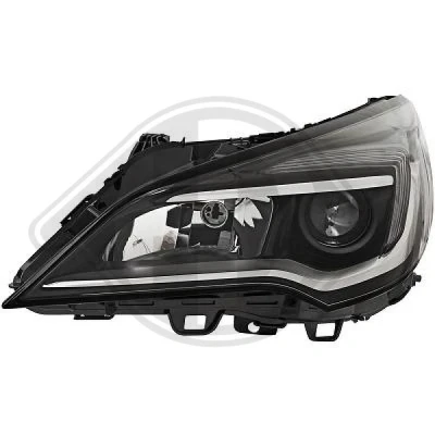 Bilde av DIEDERICHS 1808981 Frontlykter venstre H7/H1 med kjørelys LED motor for høydejustering hovedlys