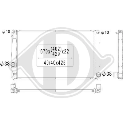 Bilde av DIEDERICHS DCM3291 Radiator 670 400 22 Climate