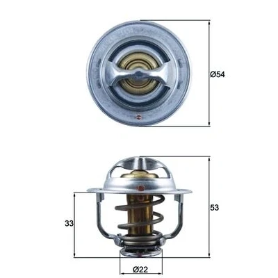 Bilde av MAHLE ORIGINAL TX 179 89D Termostat 89 54 med tetning OPEL: Astra J Hatchback, Combo C Varebil / Stasjonsvogn, Corsa D Hatchback