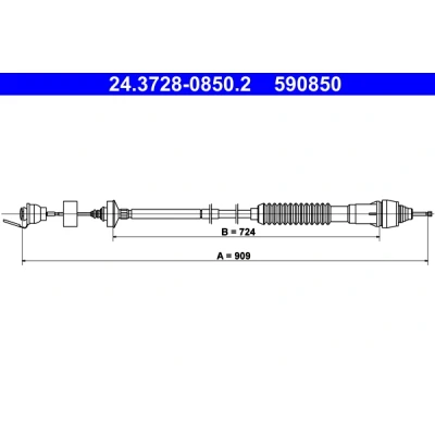 Bilde av Kabel, clutchbetjening, citroën,peugeot, 2150 AH, CF, CS, CX