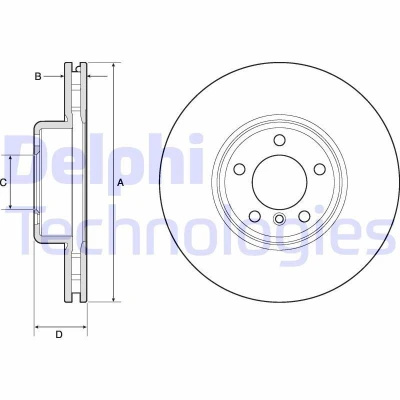 Bilde av DELPHI BG9157C Bremseskiver 340 30 5 ventilert belagt høy karbon uten hjullager, ABS sensorring BMW: 3 Sedan, 2 Coupé, 4 Coupé