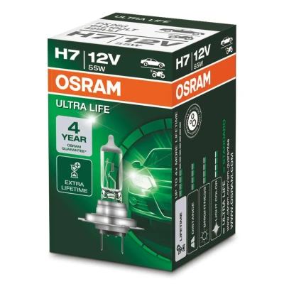 Bilde av OSRAM 64210ULT Lyspære, fjernlys H7 12V 55W 3200K Halogen BMW: 5 Touring, X5, 3 AUDI: Q5, A6 C7 Avant, A4 B7 VOLKSWAGEN: Golf 4