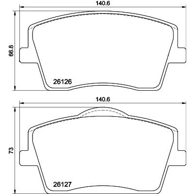 Bilde av HELLA 8DB 355 039 001 Bremseklosser ikke klargjort for slitasjeindikator med tilbehør VOLVO: XC40