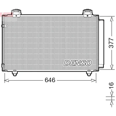 Bilde av DENSO DCN50043 Kondensator med tørker R 134a TOYOTA: Corolla IX Hatchback, Station Wagon, Sedan