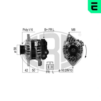 Bilde av ERA 210649A Dynamo 14V 90A HYUNDAI: i30 I Hatchback, i20 Stasjonsvogn, KIA: cee‘d Pro II RIO 2