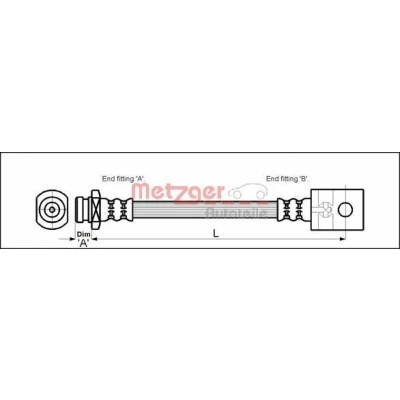 Bilde av METZGER 4112525 Bremseslange 452