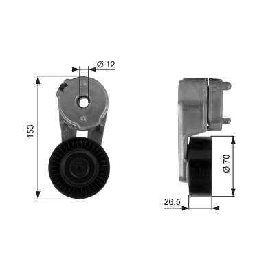 Bilde av GATES T38163 Strammerull FleetRunner Micro V Stretch Fit JEEP: GRAND CHEROKEE 2, WRANGLER 2