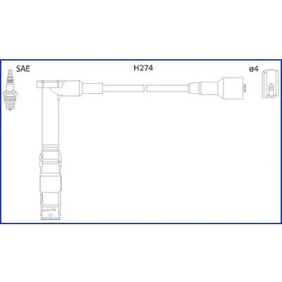 Bilde av HITACHI 134775 Pluggledninger MERCEDES BENZ: W124 Sedan, Coupé, Stasjonsvogn
