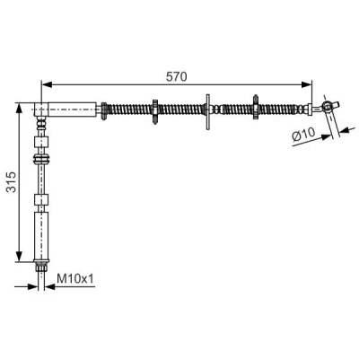 Bilde av BOSCH 1 987 481 A64 Bremseslange 315, 885, 570mm LAND ROVER: Discovery 4