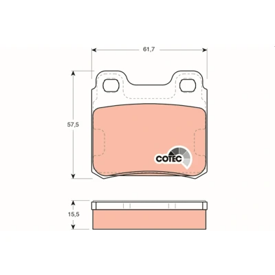 Bilde av TRW COTEC GDB952 Bremseklosser ikke klargjort for slitasjeindikator OPEL: Vectra A Sedan, Calibra A, Astra F SAAB: 900 II Hatchback