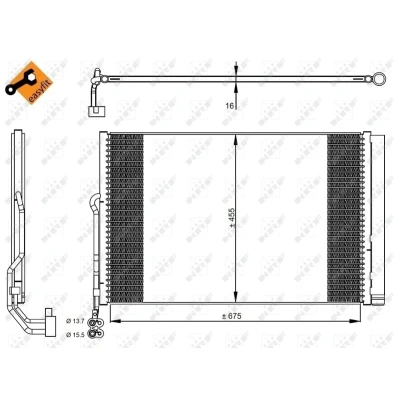 Bilde av NRF EASY FIT 350324 Kondensator med tørker, tetningsring 15,5 13,7 Aluminium 675
