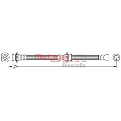 Bilde av METZGER 4110386 Bremseslange 603