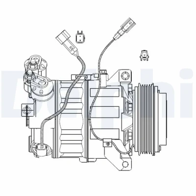 Bilde av DELPHI CS20482 Kompressor PXC16 PAG 46 med kompressorlje VOLVO: V70 3, XC60 I, XC70 II Stasjonsvogn, FORD: MONDEO 4 Turnier
