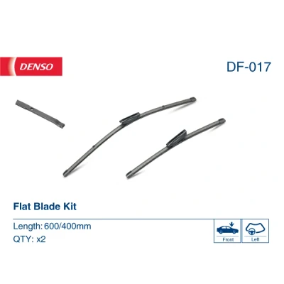 Bilde av Vindusvisker Denso Flat DF 017 Rammeløs RENAULT: MEGANE 3 Grandtour, CLIO 3, CITROËN: DS3 Hatchback, C3 Picasso