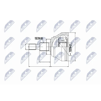 Bilde av Leddsett, drivaksel, Framaksel høyre, venstre, audi,seat,skoda,vw, 1J0 407 311 R, 498 099 E, EX
