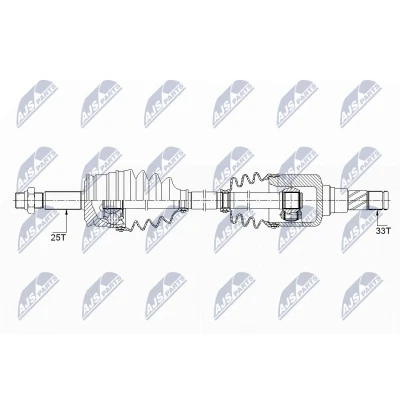 Bilde av NTY NPW ME 124 Drivaksel framaksel venstre 624 75 MITSUBISHI: COLT 6