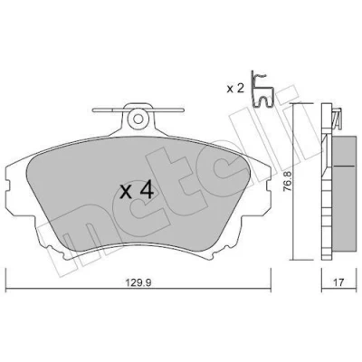 Bilde av Bremseklosser sett METELLI 22 0286 0