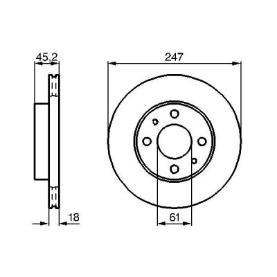 Bilde av BOSCH 0 986 478 459 Bremseskiver 247 18 4 100 ventilert oljet