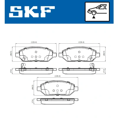 Bilde av SKF VKBP 80367 A Bremseklosser med akustisk slitasjevarsel