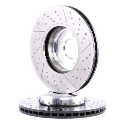 Bilde av BREMBO TWO PIECE DISCS LINE 09.C394.13 Bremseskiver 370 30 5 slisset / perforert, todelt bremseskive, innvendig ventilert belagt høy karbon med skruer