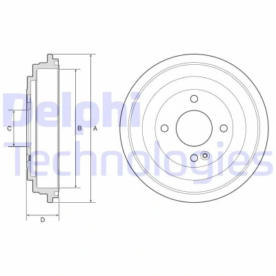 Bilde av DELPHI BF618 Bremsetrommel uten ABS sensorring, hjullager 252