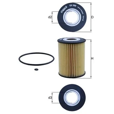 Bilde av MAHLE ORIGINAL OX 380D Oljefilter Filterinnsats MERCEDES BENZ: Sprinter 5 T Van, C Klasse modell, R Klasse, JEEP: Commander, GRAND CHEROKEE 3