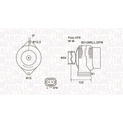 Bilde av MAGNETI MARELLI 063731994010 Dynamo 14V 140A OPEL: Astra H Caravan, Zafira B, Vectra C Caravan