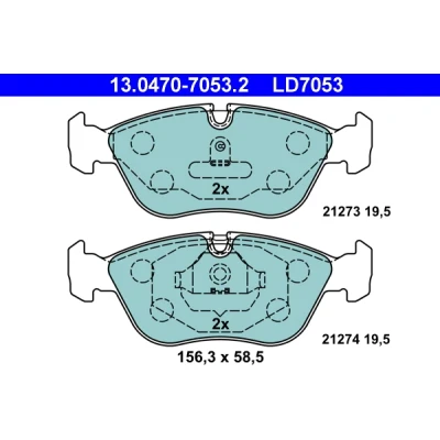 Bilde av ATE Ceramic 13.0470 7053.2 Bremseklosser klargjort for slitasjeindikator, ekskl. slitasjevarselkontakt VOLVO: XC70 I Cross Country, V70