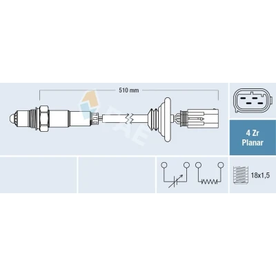 Bilde av FAE 77428 Lambdasonde etter katalysator diagnosesonde