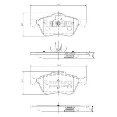 Bilde av Bremseklosser sett NIPPARTS J3601082