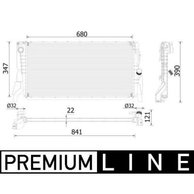 Bilde av MAHLE ORIGINAL CR 2318 000P Radiator for kjøretøy med luftkondisjonering 680 347 22 Kjøleribber loddet