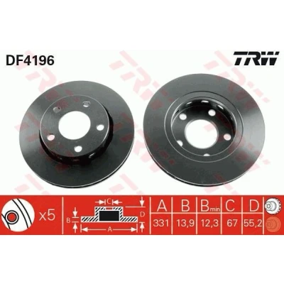Bilde av TRW DF4196 Bremseskiver 331,5 13,9 5 112 fullt ut spraylakkert MERCEDES BENZ: ML Klasse