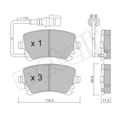 Bilde av Bremseklosser sett METELLI 22 0554 0