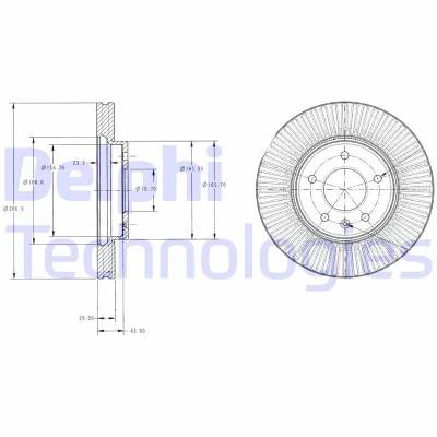 Bilde av DELPHI BG4092C Bremseskiver 296 29 5 ventilert belagt ubehandlet uten hjullager, ABS sensorring CHEVROLET: Captiva, OPEL: Antara