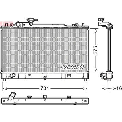 Bilde av DENSO DRM44036 Radiator 375mm 752mm 16mm MAZDA: 6 Stasjonsvogn, Sedan, Hatchback