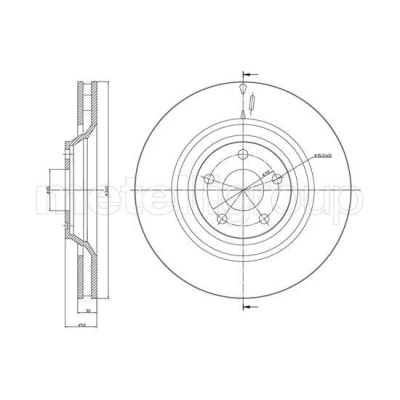 Bilde av METELLI Bremseskive AUDI: TT Coupé 340,0mm 30,0mm 5 ventilert 23 1134C Bremseskiver, Skivebremser