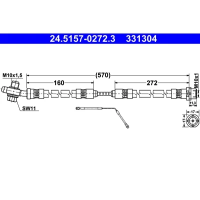 Bilde av Bremseslange, Venstre bakaksel, bmw x5 [e53], 34 30 1 165 765