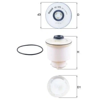 Bilde av MAHLE ORIGINAL KX 573D Drivstoffilter Filterinnsats TOYOTA: Hilux VIII Pick up