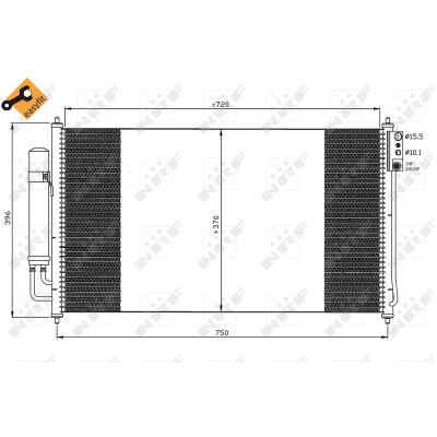 Bilde av NRF EASY FIT 35878 Kondensator med tetningsring 15,5 10,1 Aluminium 720