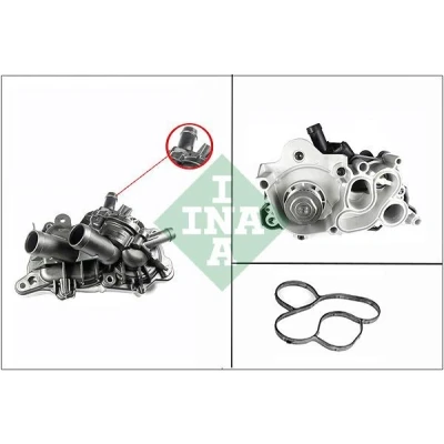 Bilde av INA 538 0364 10 Vannpumpe med reimskive kapsling for tannremdrift VOLKSWAGEN: Golf 7, Polo V Hatchback, AUDI: A3 Sportback, A1 Hatchback