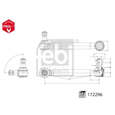 Bilde av FEBI BILSTEIN 172296 Stabstag venstre bakaksel 300 M20 x 1,5 med muttere mutter