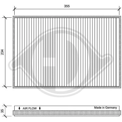 Bilde av DIEDERICHS DCI0151 Kupéfilter pollenfilter 365 244 35 Climate MERCEDES BENZ: Sprinter 3.5 T Van, Minibuss