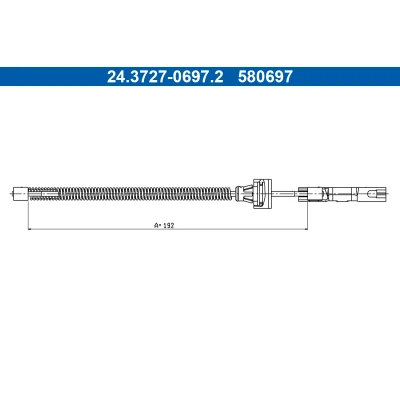 Bilde av ATE 24.3727 0697.2 Bremsekabel 192 FORD: Ecosport Mk2
