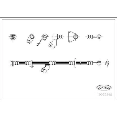 Bilde av CORTECO 19032248 Bremseslange framaksel venstre 692 HONDA: CIVIC 6 Stufenheck