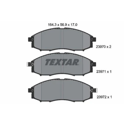 Bilde av TEXTAR 2397001 Bremseklosser med akustisk slitasjevarsel NISSAN: Navara Pick up, NP300 Flatvogn lastebil / Chassis, up