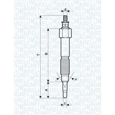 Bilde av MAGNETI MARELLI 062900093304 Glødeplugg 11V 10A M10X1,25