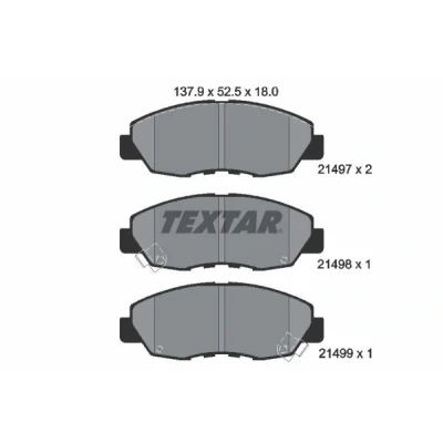 Bilde av TEXTAR 2149701 Bremseklosser med akustisk slitasjevarsel HONDA: CIVIC 8 Hatchback, Accord 7 Limousine, CR V 1