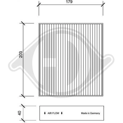 Bilde av DIEDERICHS DCI1124 Kupéfilter Karbonfilter 179 203 40 Climate MITSUBISHI: COLT 6, SMART: Forfour I, Roadster Cabrio